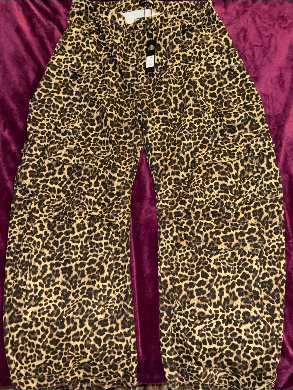Fashion Nova Wide Leg Leopard Print Pants - Brown/Black